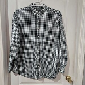 Mens Vineyard Vines XL Green/white Long Sleeve Button Up Chest 52 Length 31.5